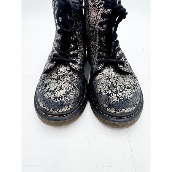 Dr. Martens size 13 Youth 1460 Crinkle Metallic Lace Up Boots - Picture 6 of 7